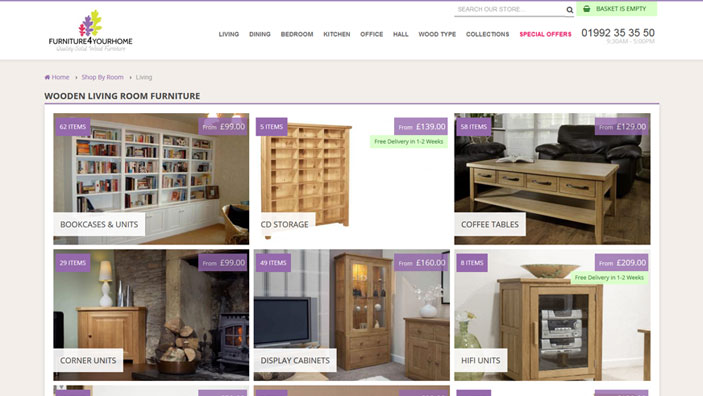 Website desktop layout