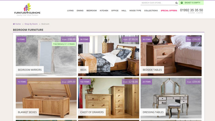 Website desktop layout