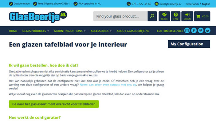 Website desktop layout