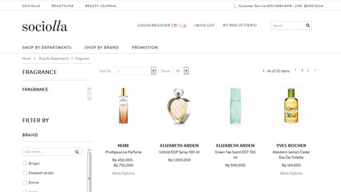 Website desktop layout