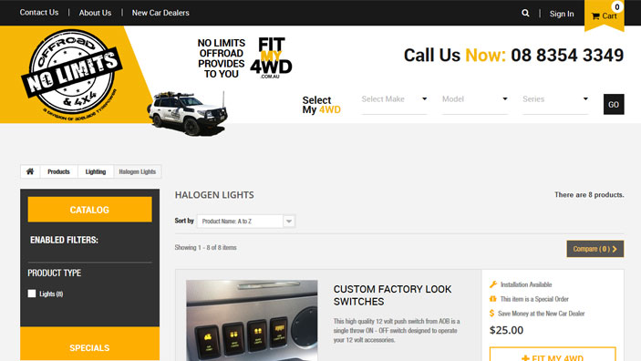 Website desktop layout