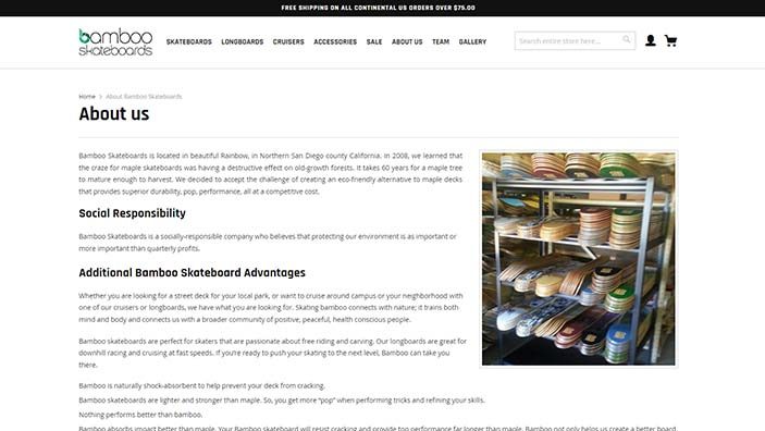 Website desktop layout