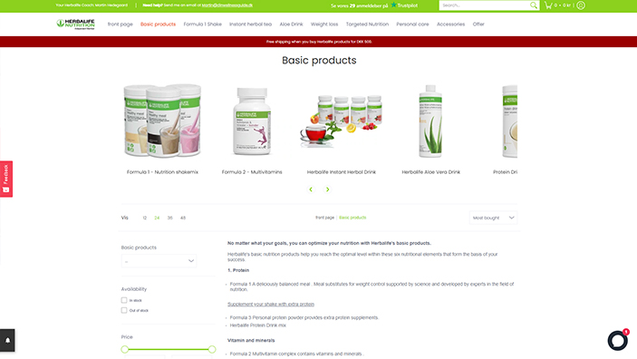 Website desktop layout
